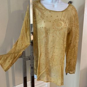 embroidered gold tunic